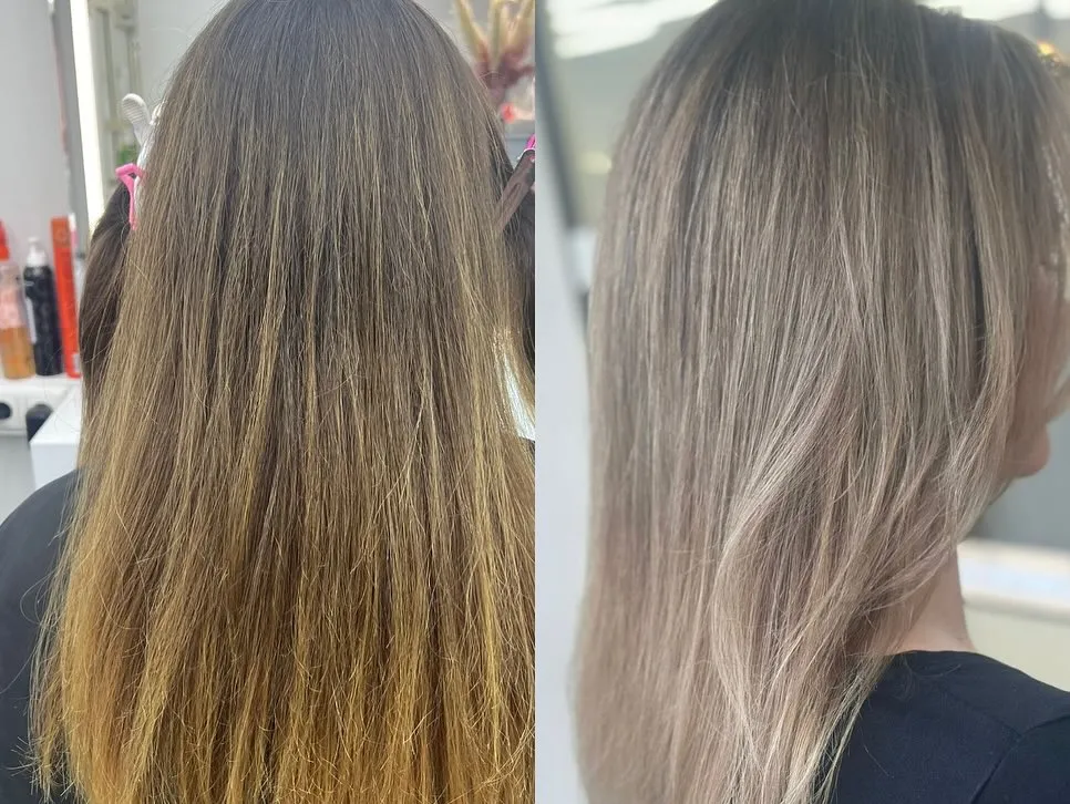 Öncesi-Sonrası: Kül sarısı balayaj