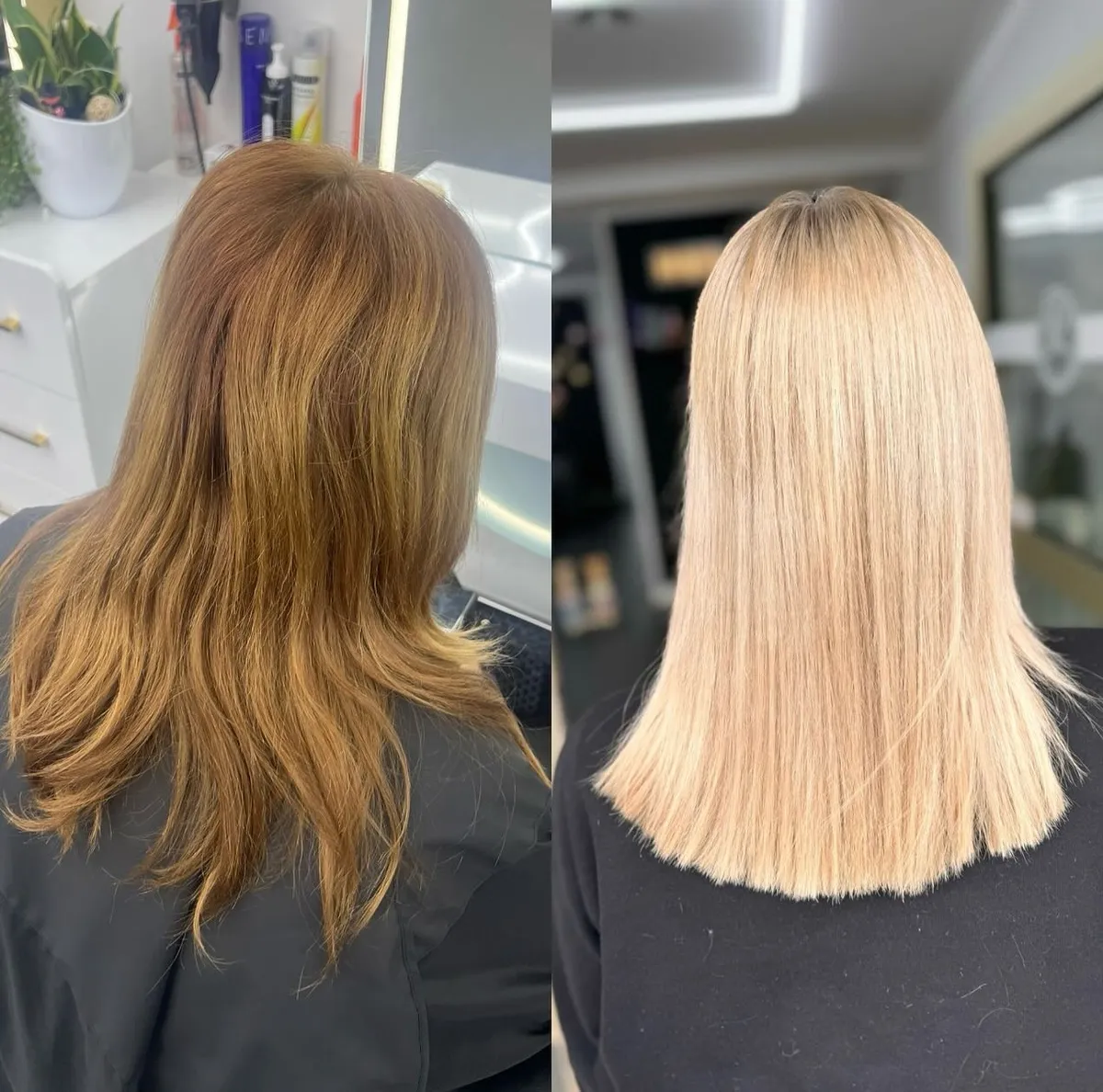 Öncesi-Sonrası: Platin sarısı renklendirme