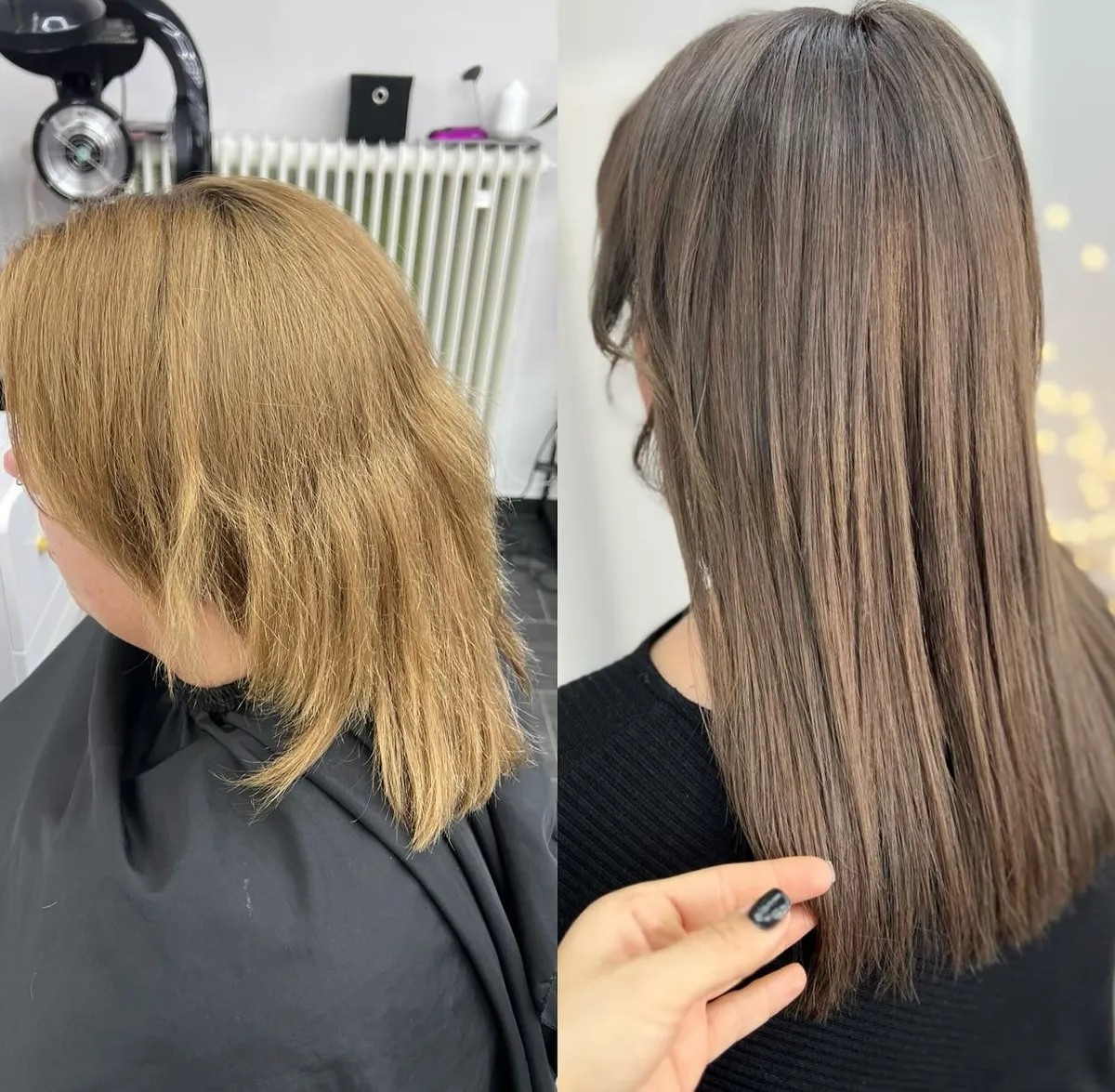 Öncesi-Sonrası: Platin sarısı düz ve uzun